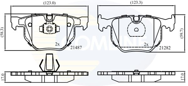 COMLINE Комплект тормозных колодок, дисковый тормоз CBP01205