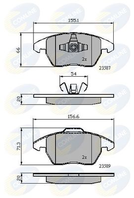 COMLINE Комплект тормозных колодок, дисковый тормоз CBP01224