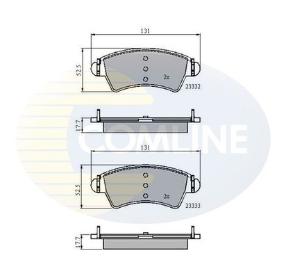 COMLINE Комплект тормозных колодок, дисковый тормоз CBP01260