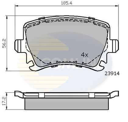 COMLINE Комплект тормозных колодок, дисковый тормоз CBP01284