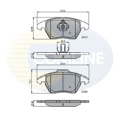 COMLINE Комплект тормозных колодок, дисковый тормоз CBP01308