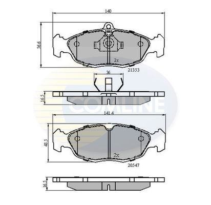 COMLINE Комплект тормозных колодок, дисковый тормоз CBP0134