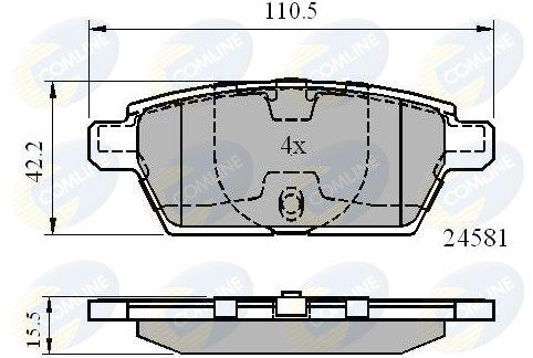 COMLINE stabdžių trinkelių rinkinys, diskinis stabdys CBP01514