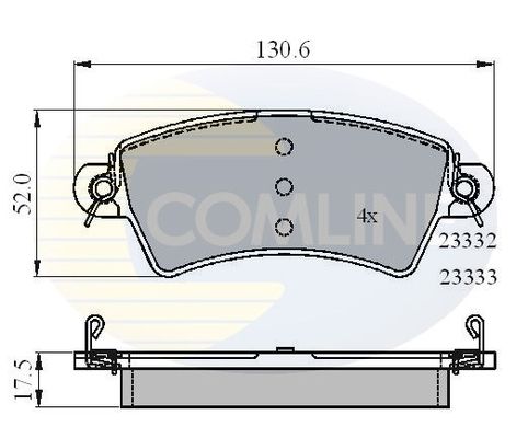 COMLINE stabdžių trinkelių rinkinys, diskinis stabdys CBP01549