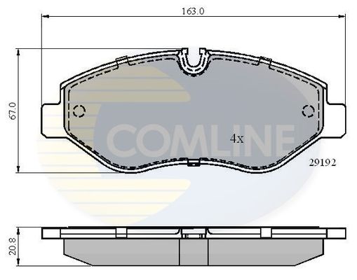 COMLINE Комплект тормозных колодок, дисковый тормоз CBP01555