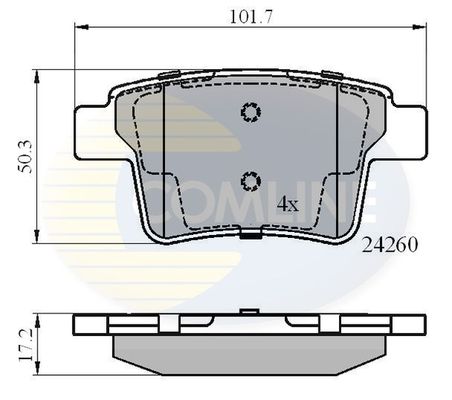 COMLINE stabdžių trinkelių rinkinys, diskinis stabdys CBP01557