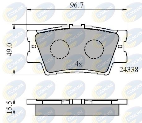 COMLINE stabdžių trinkelių rinkinys, diskinis stabdys CBP01581