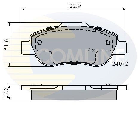 COMLINE Комплект тормозных колодок, дисковый тормоз CBP01600