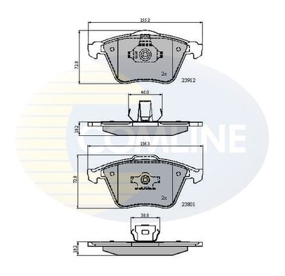 COMLINE Комплект тормозных колодок, дисковый тормоз CBP01607