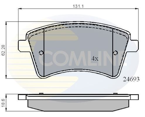 COMLINE stabdžių trinkelių rinkinys, diskinis stabdys CBP01707