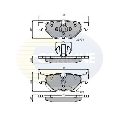 COMLINE stabdžių trinkelių rinkinys, diskinis stabdys CBP01708