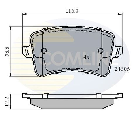 COMLINE stabdžių trinkelių rinkinys, diskinis stabdys CBP01709