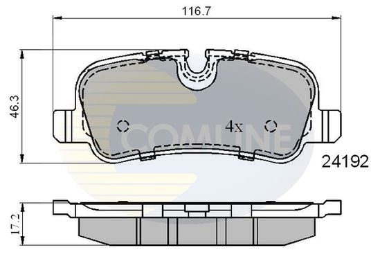 COMLINE stabdžių trinkelių rinkinys, diskinis stabdys CBP01726