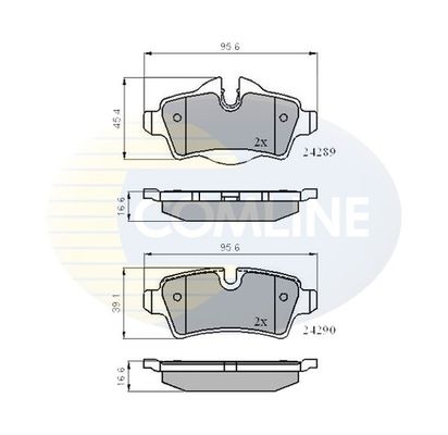 COMLINE stabdžių trinkelių rinkinys, diskinis stabdys CBP01759