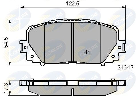 COMLINE stabdžių trinkelių rinkinys, diskinis stabdys CBP01767