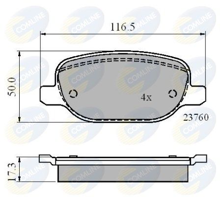 COMLINE stabdžių trinkelių rinkinys, diskinis stabdys CBP01769