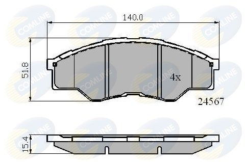 COMLINE stabdžių trinkelių rinkinys, diskinis stabdys CBP01773