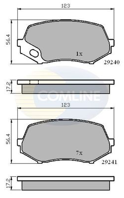 COMLINE Комплект тормозных колодок, дисковый тормоз CBP02007