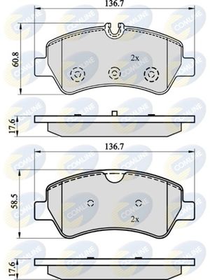 COMLINE Комплект тормозных колодок, дисковый тормоз CBP02143