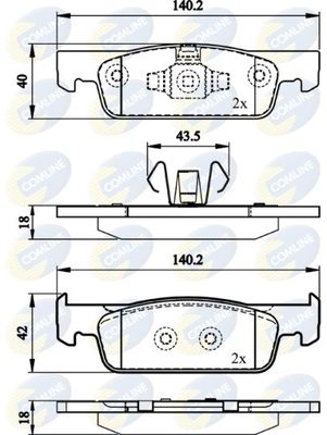 COMLINE stabdžių trinkelių rinkinys, diskinis stabdys CBP02144