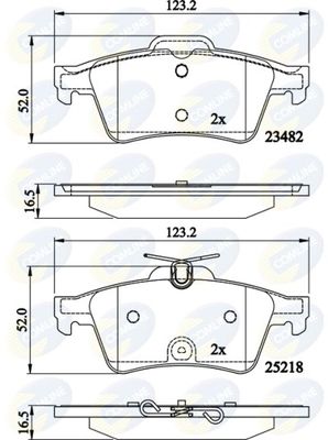 COMLINE Комплект тормозных колодок, дисковый тормоз CBP02198