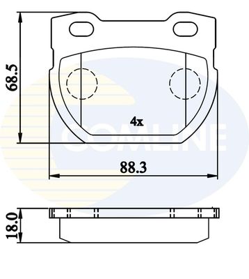 COMLINE stabdžių trinkelių rinkinys, diskinis stabdys CBP02215