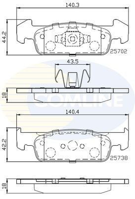 COMLINE Комплект тормозных колодок, дисковый тормоз CBP02223