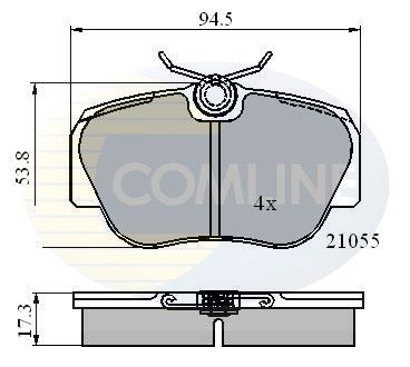 COMLINE stabdžių trinkelių rinkinys, diskinis stabdys CBP0328