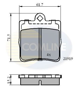 COMLINE Комплект тормозных колодок, дисковый тормоз CBP0454