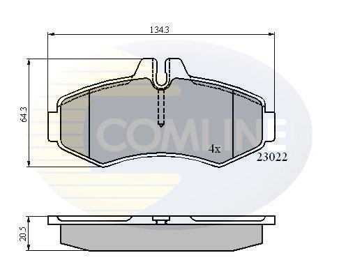 COMLINE Комплект тормозных колодок, дисковый тормоз CBP0480