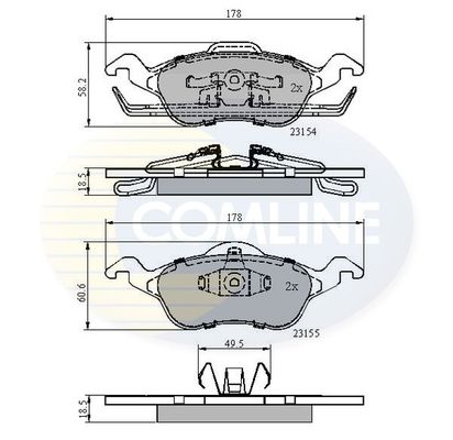 COMLINE Комплект тормозных колодок, дисковый тормоз CBP0490