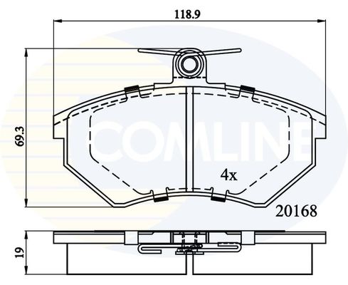 COMLINE Комплект тормозных колодок, дисковый тормоз CBP0511