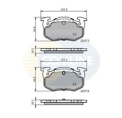 COMLINE Комплект тормозных колодок, дисковый тормоз CBP0522