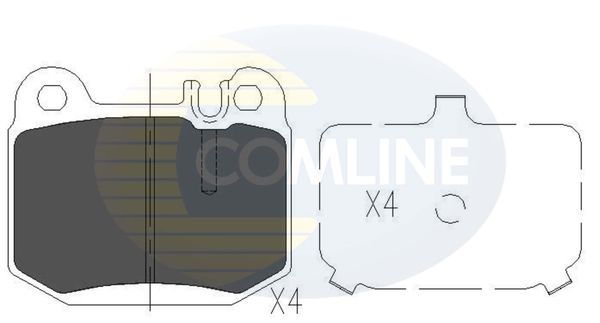 COMLINE stabdžių trinkelių rinkinys, diskinis stabdys CBP06025