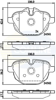 COMLINE Комплект тормозных колодок, дисковый тормоз CBP06092