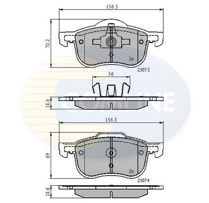 COMLINE Комплект тормозных колодок, дисковый тормоз CBP0730
