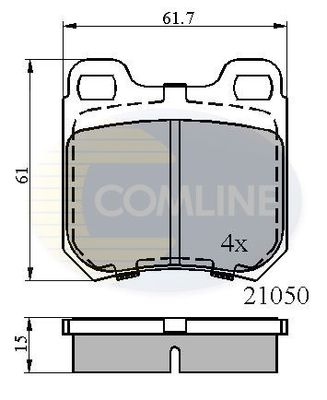 COMLINE Комплект тормозных колодок, дисковый тормоз CBP0741