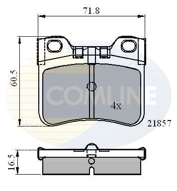 COMLINE stabdžių trinkelių rinkinys, diskinis stabdys CBP0771