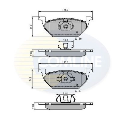 COMLINE Комплект тормозных колодок, дисковый тормоз CBP0889