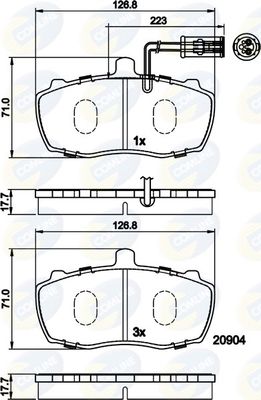 COMLINE stabdžių trinkelių rinkinys, diskinis stabdys CBP11066