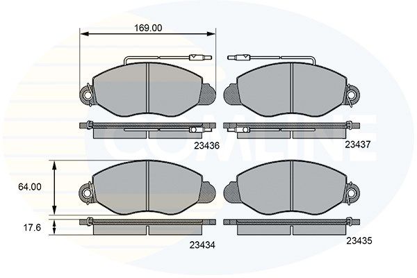 COMLINE Комплект тормозных колодок, дисковый тормоз CBP11107