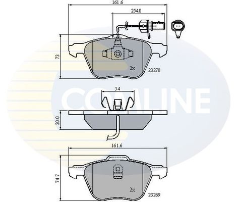 COMLINE Комплект тормозных колодок, дисковый тормоз CBP11136