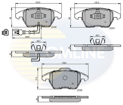 COMLINE Комплект тормозных колодок, дисковый тормоз CBP11224