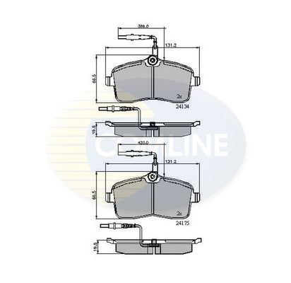 COMLINE stabdžių trinkelių rinkinys, diskinis stabdys CBP11250