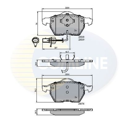 COMLINE Комплект тормозных колодок, дисковый тормоз CBP11542