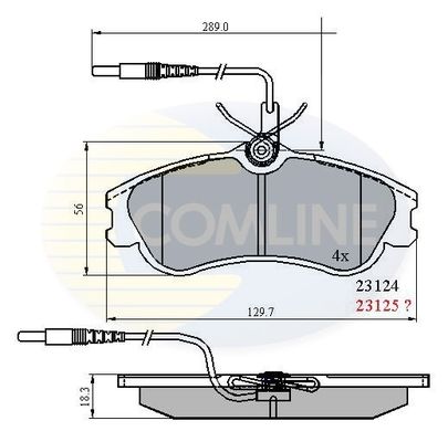 COMLINE stabdžių trinkelių rinkinys, diskinis stabdys CBP1174