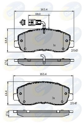 COMLINE Комплект тормозных колодок, дисковый тормоз CBP12106