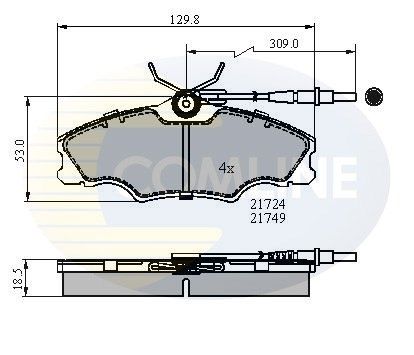 COMLINE Комплект тормозных колодок, дисковый тормоз CBP1433