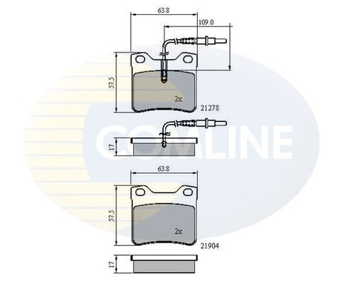 COMLINE stabdžių trinkelių rinkinys, diskinis stabdys CBP1455