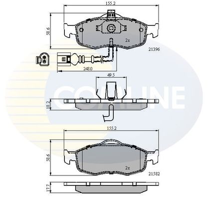 COMLINE stabdžių trinkelių rinkinys, diskinis stabdys CBP1514